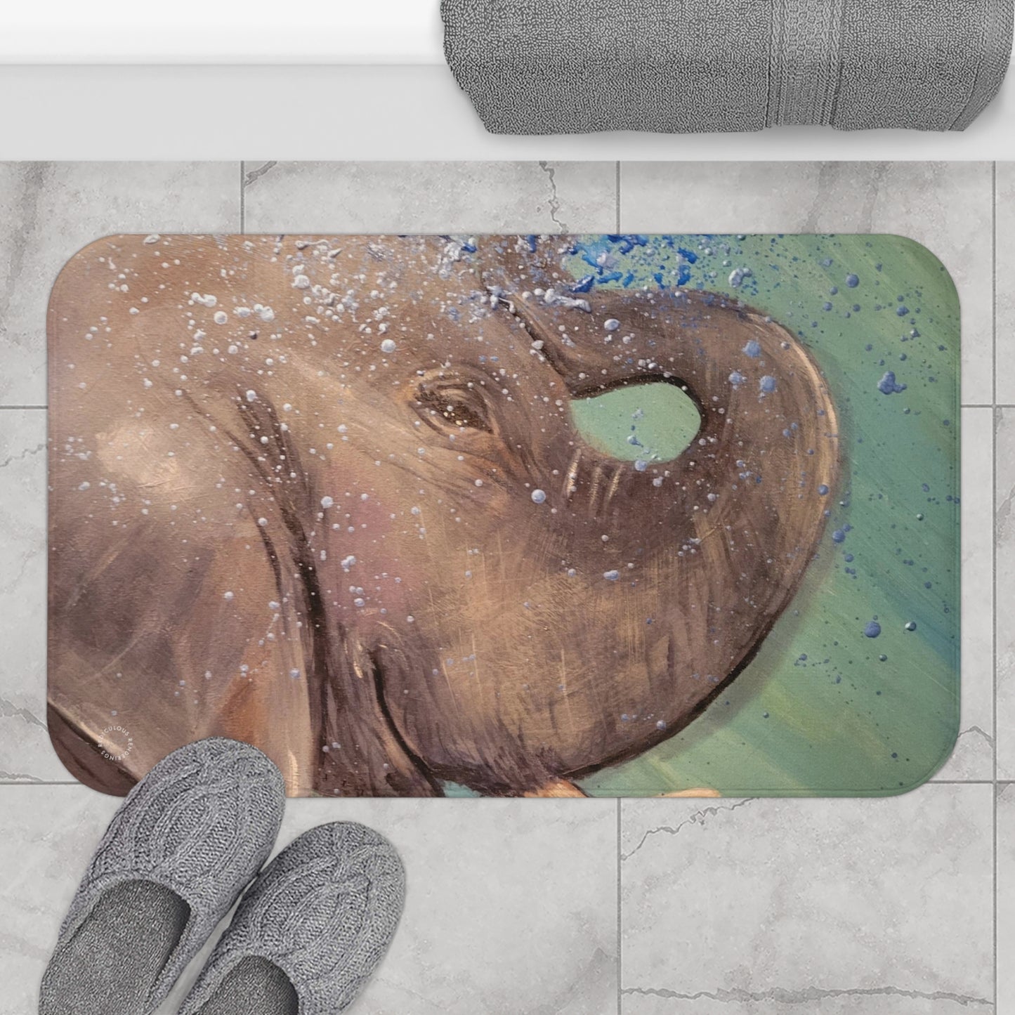 Elephant Bath Mat  Anti-Slip, 100% Microfiber Rug- Home & Bathroom Supplies