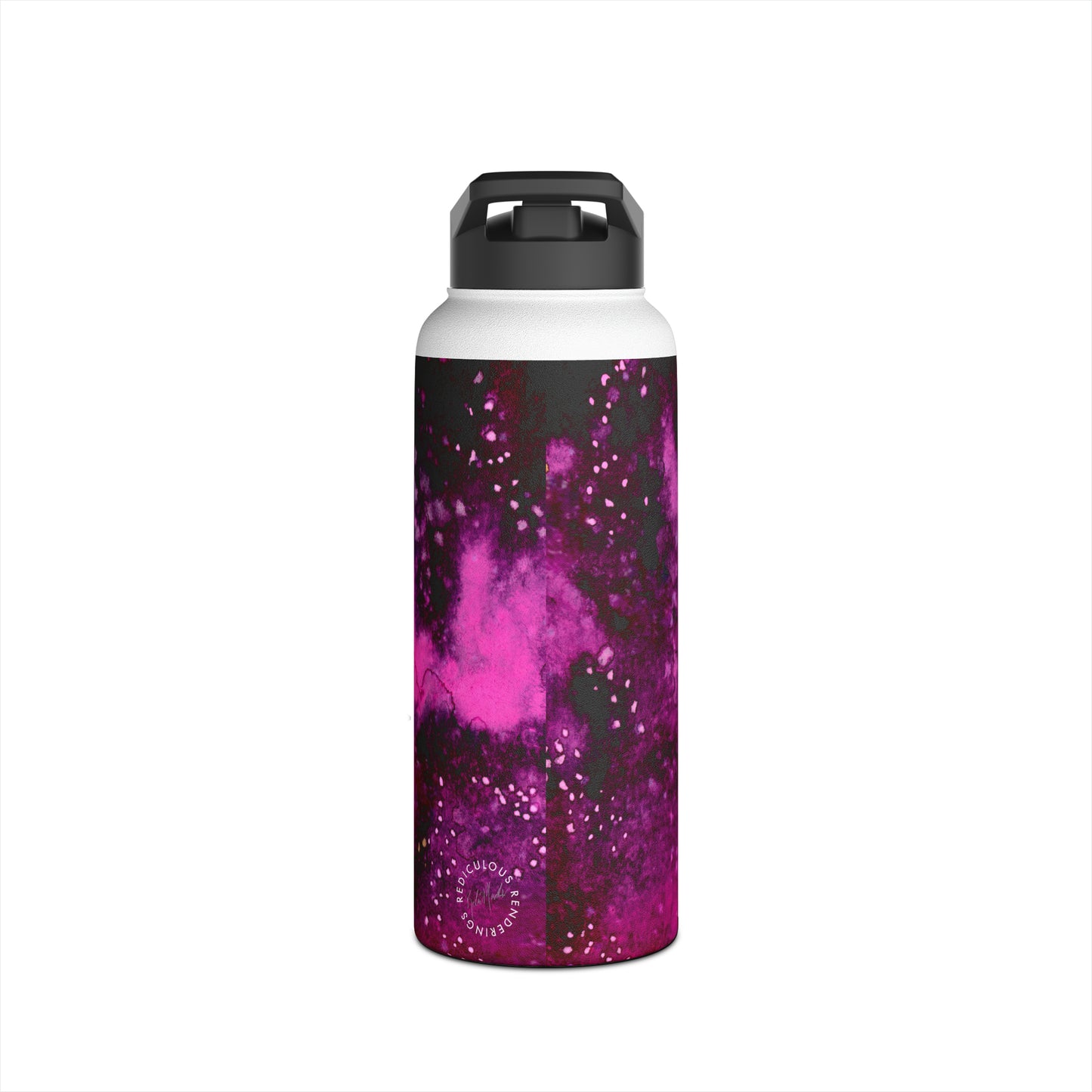 Rose Colored Galaxy Stainless Steel Water Bottle, Standard Lid