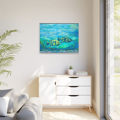Framed Matte Canvas - Underwater Fish Scene