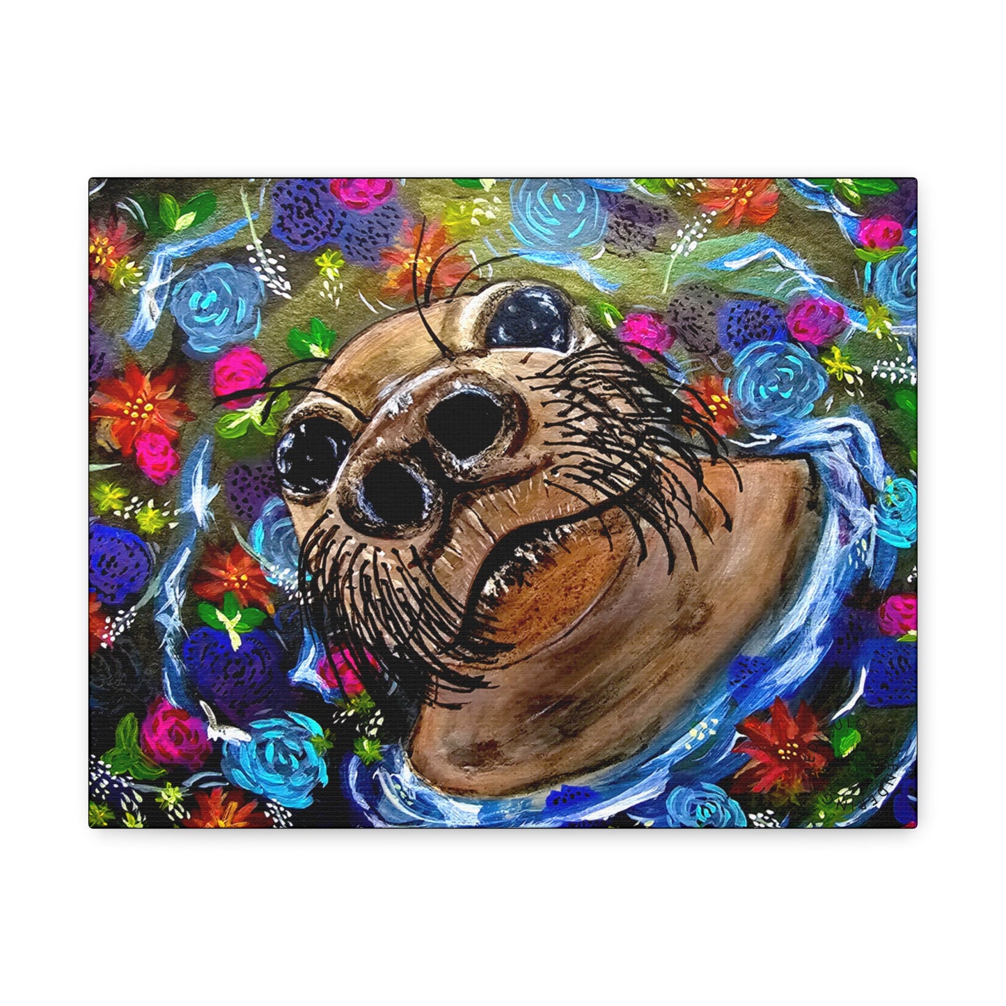 Flower Seal Canvas Gallery Wraps