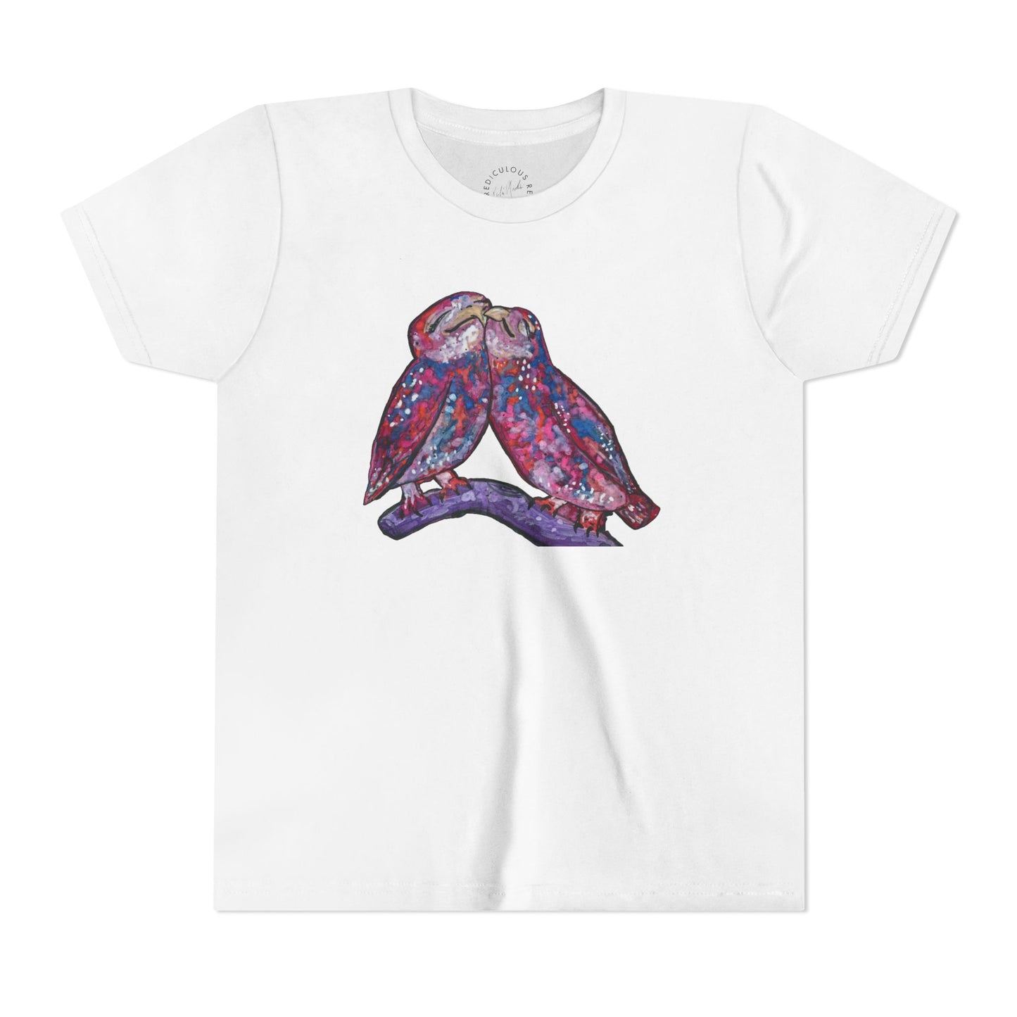 Youth Tee – Watercolor Lovebirds Graphic