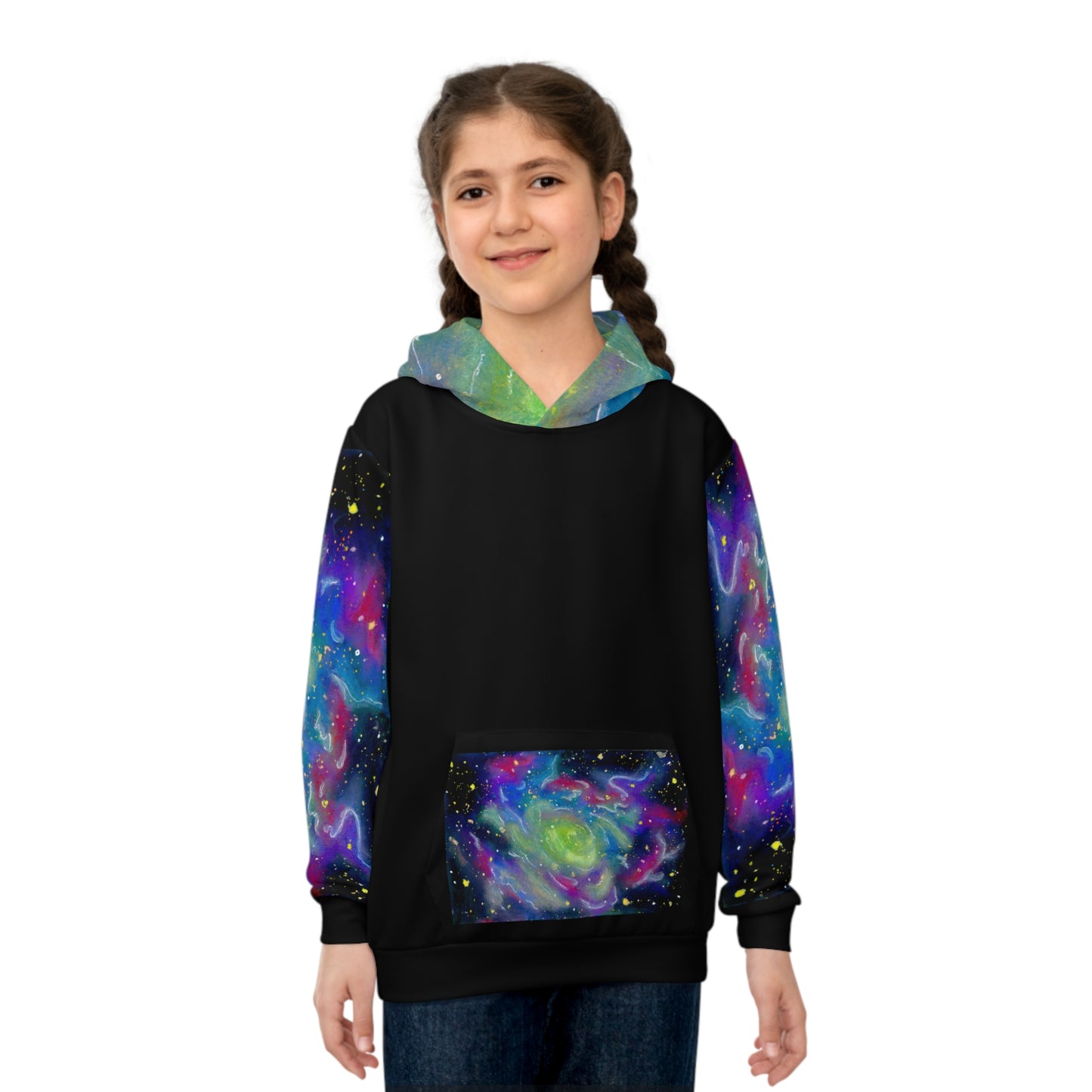 Rainbow Vortex Galaxy Children's Hoodie (AOP)