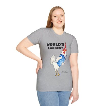 World's Largest Chicken T-Shirt — Funny Patriotic Rooster Tee