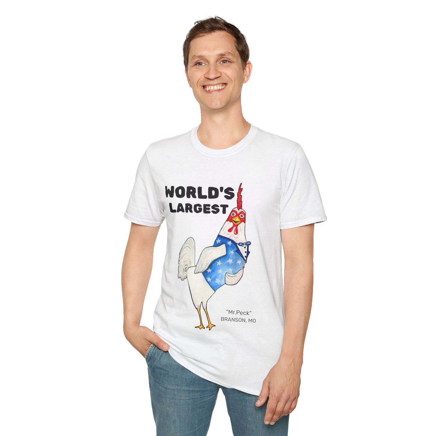 World's Largest Chicken T-Shirt — Funny Patriotic Rooster Tee