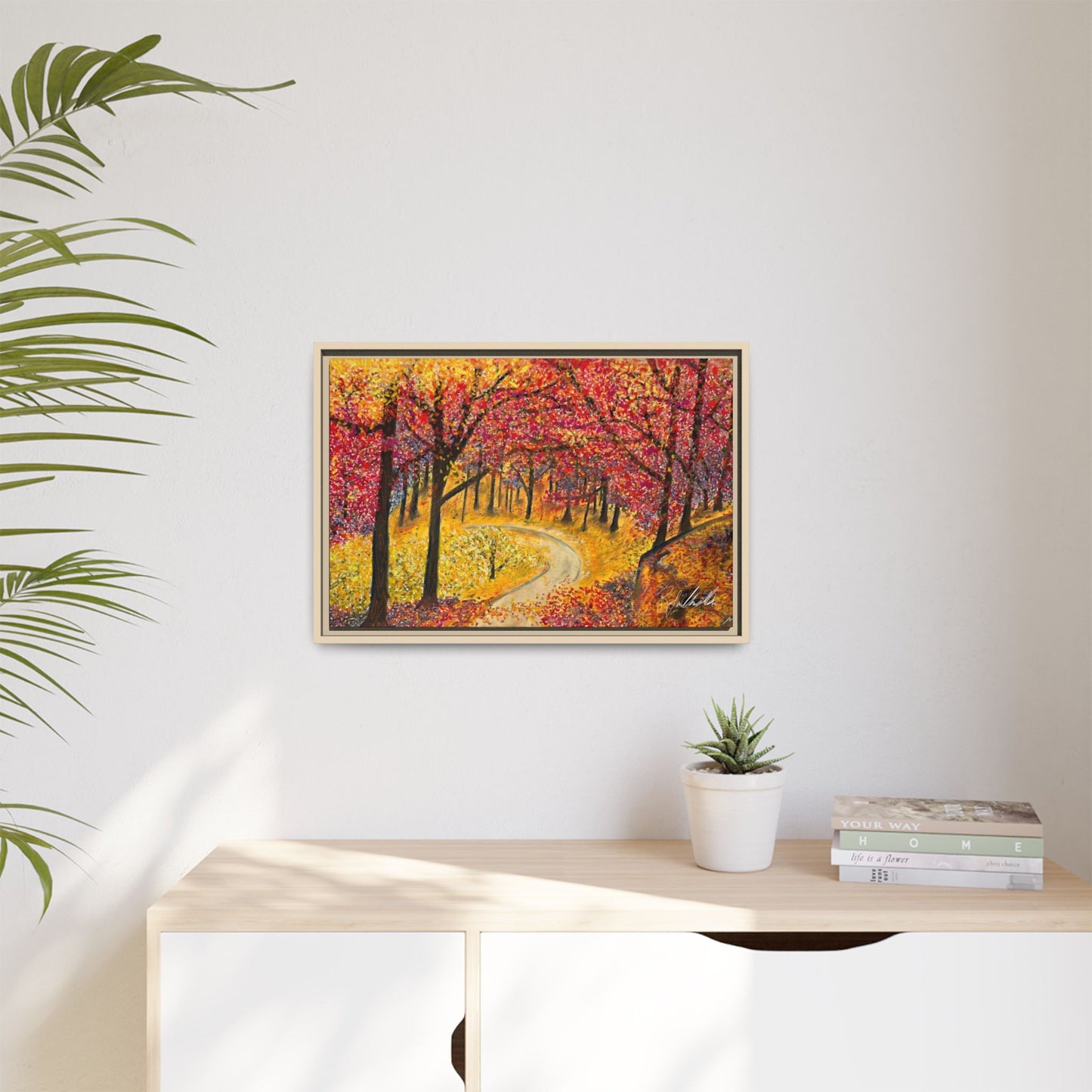Vibrant Fall Forest Framed Wall Art