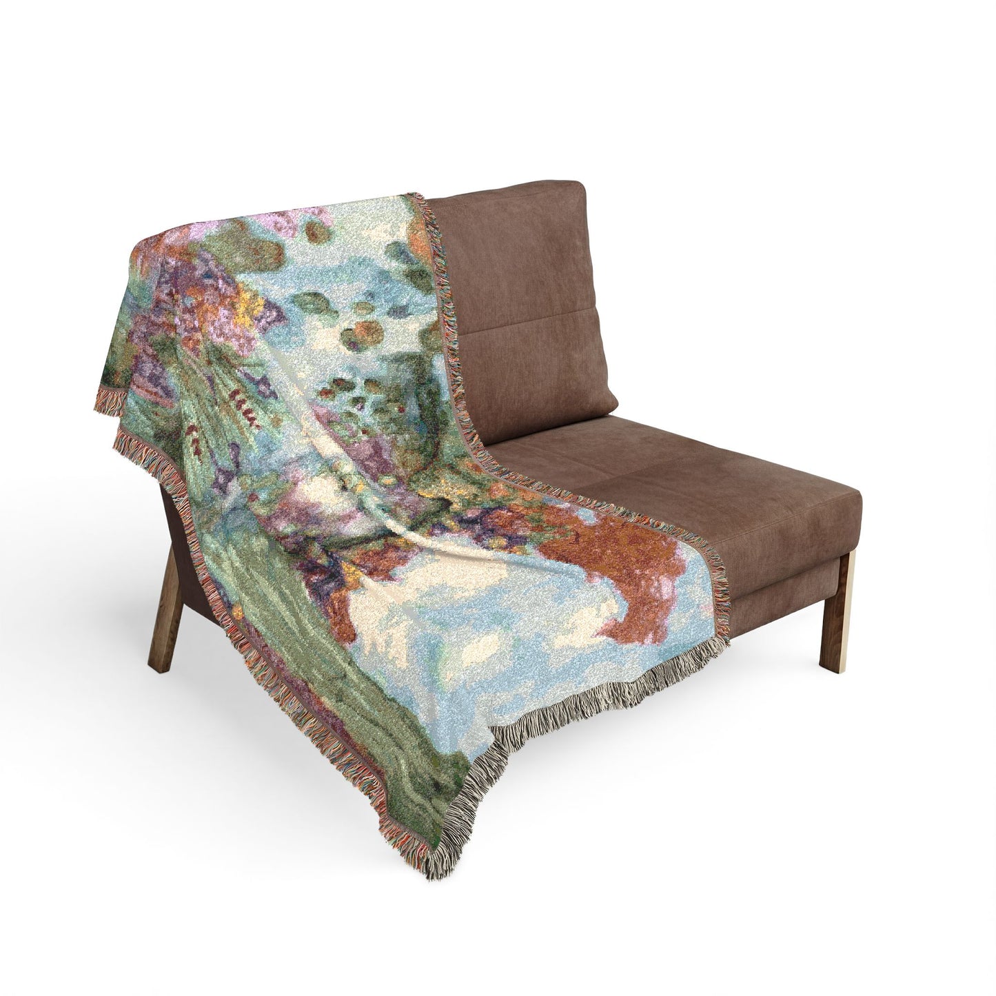 Scenic Floral Woven Throw Blanket — Vintage Garden Tapestry