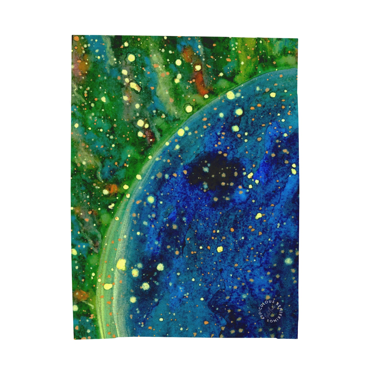 Blue Planet Galaxy Velveteen Plush Blanket