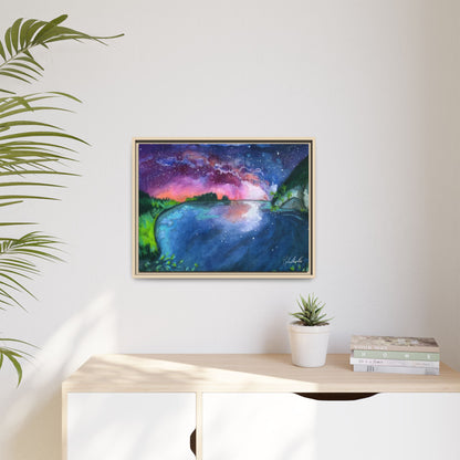 Watercolor Sunset Lake Framed Wall Art