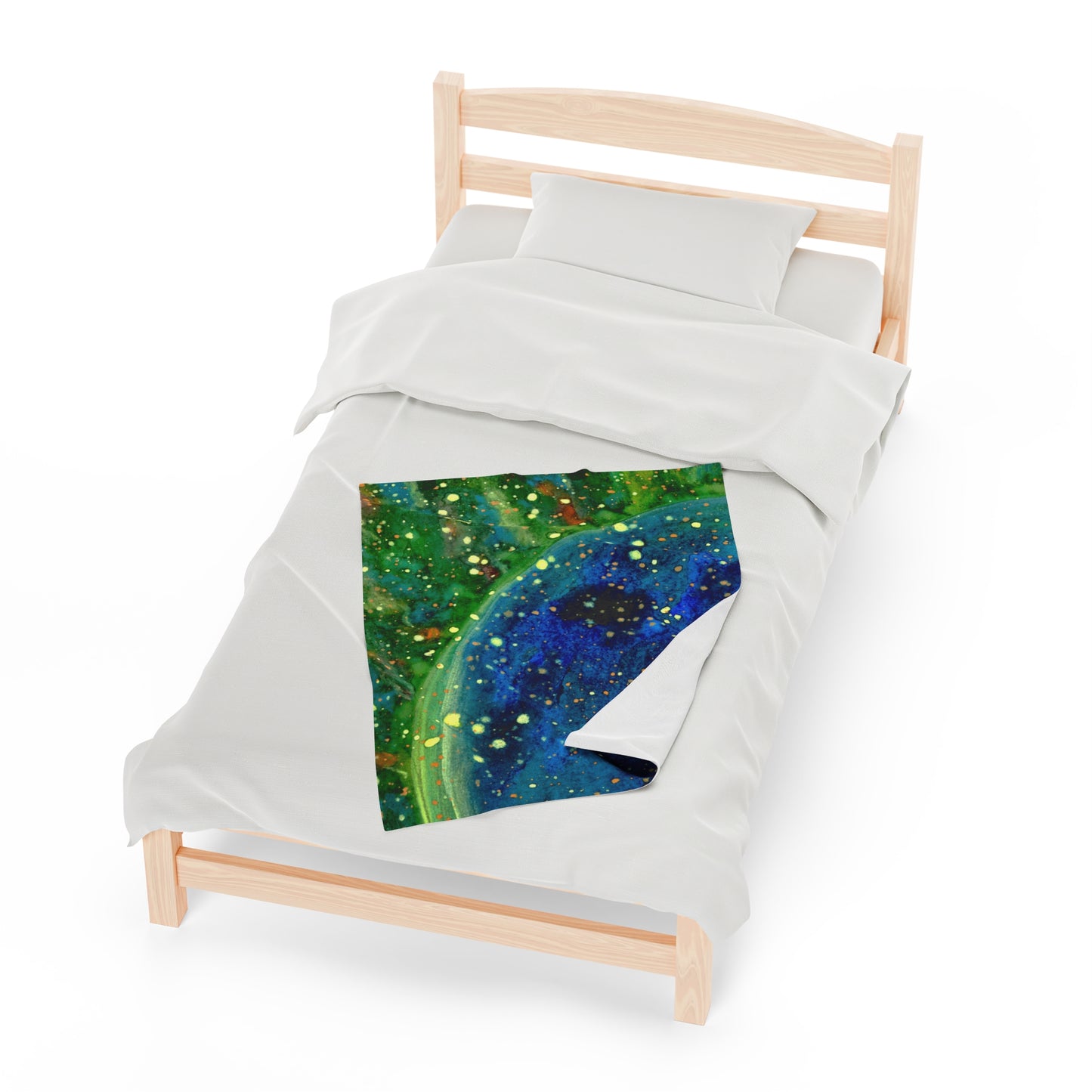 Blue Planet Galaxy Velveteen Plush Blanket