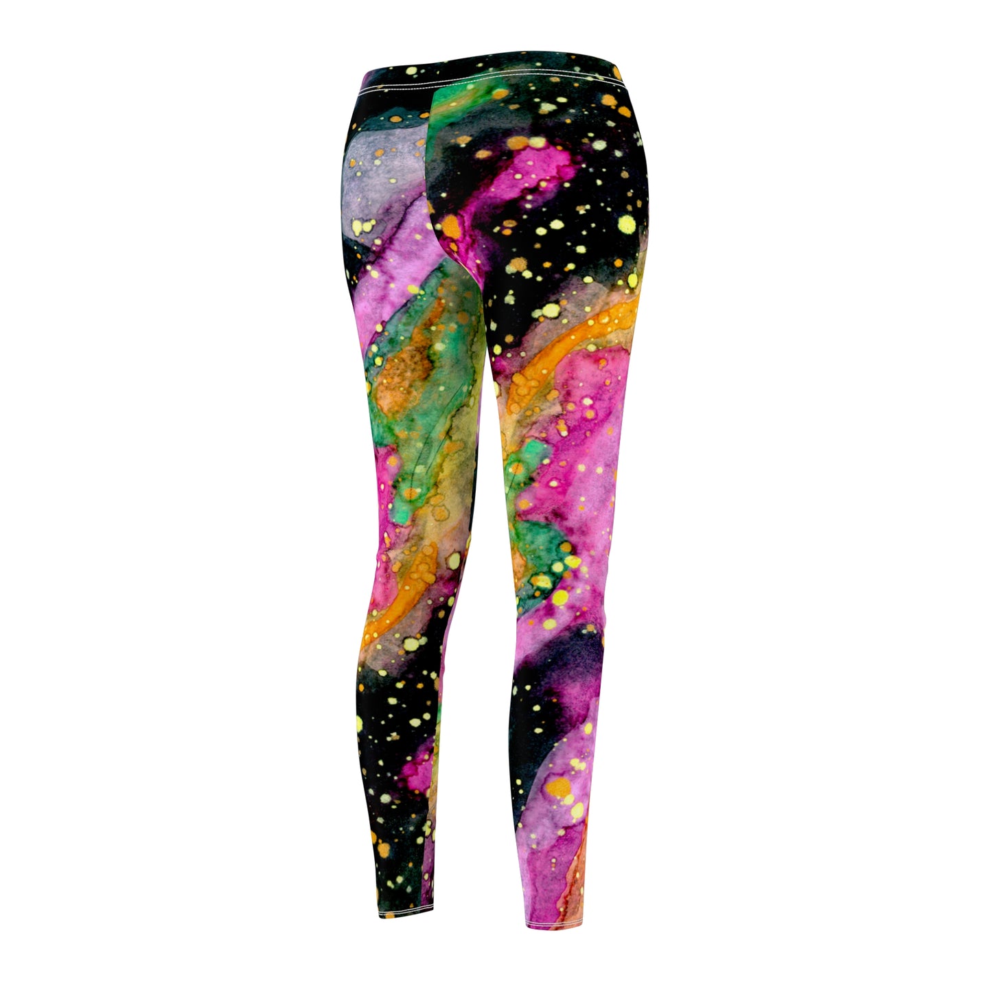 Neon Galaxy Women's Cut & Sew Casual Leggings (AOP)