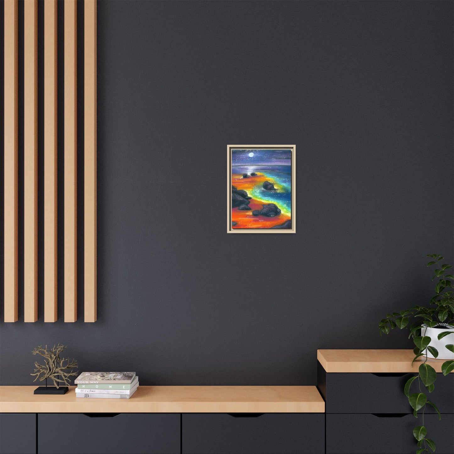 Beach at Night Frame Wall Art