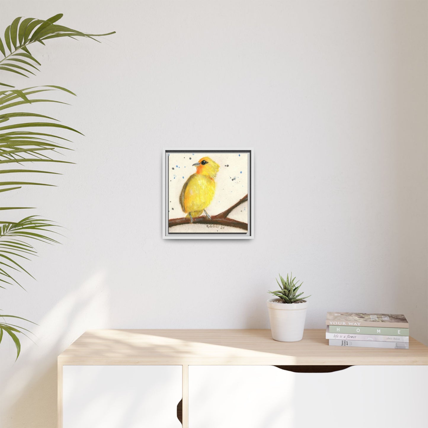 Yellow Canary Bird Framed Wall Art