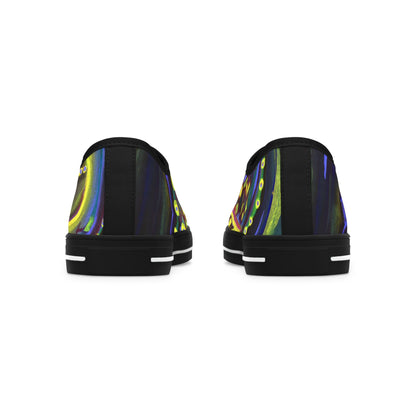Women's Low Top Sneakers — Vibrant Neon Abstract Octopus Art Casual Shoes