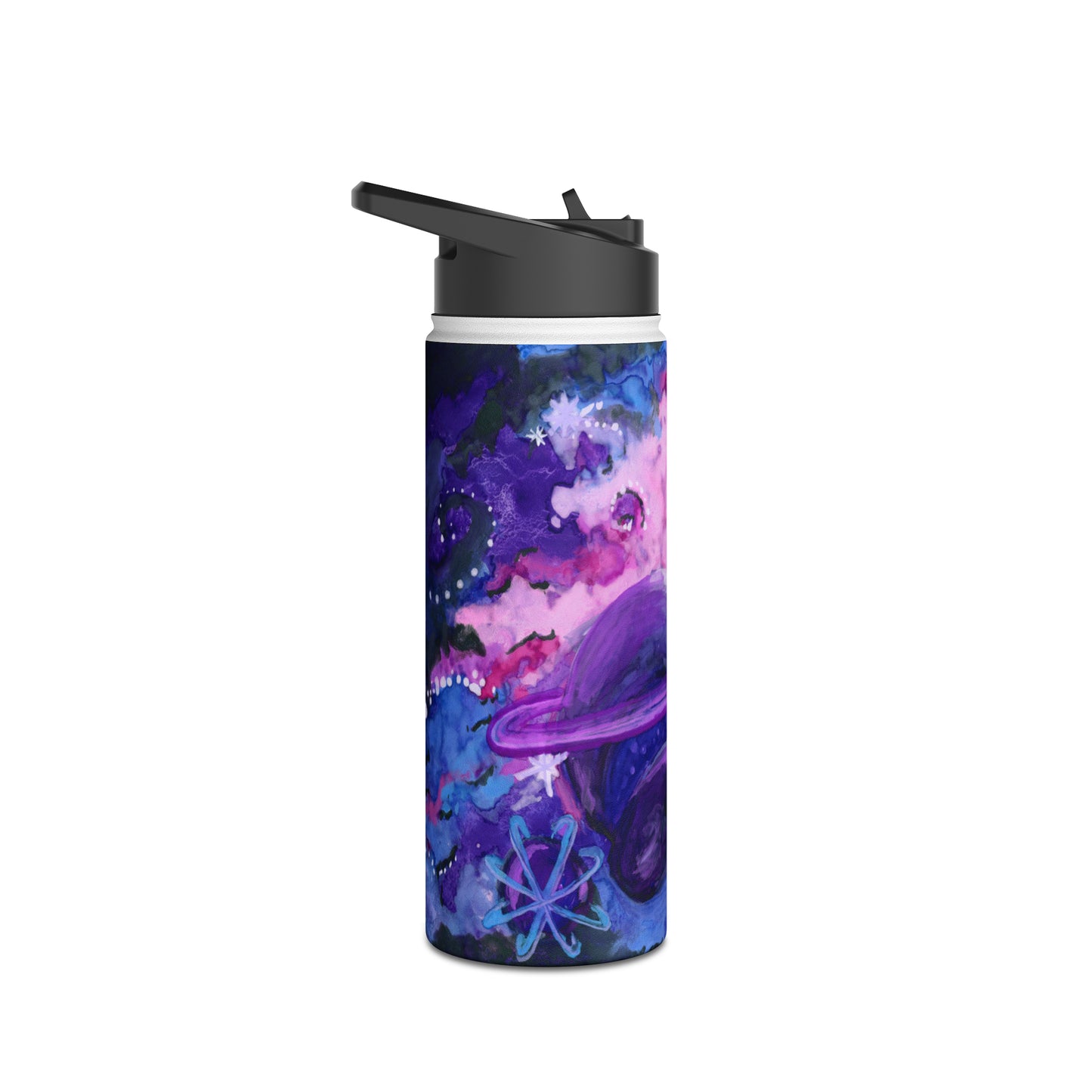 Purple Galaxy Stainless Steel Water Bottle, Standard Lid