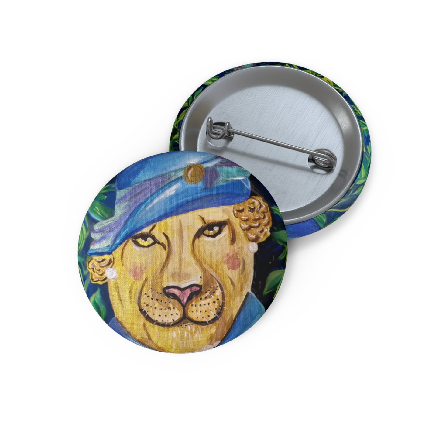 Queen Lion Pin Buttons