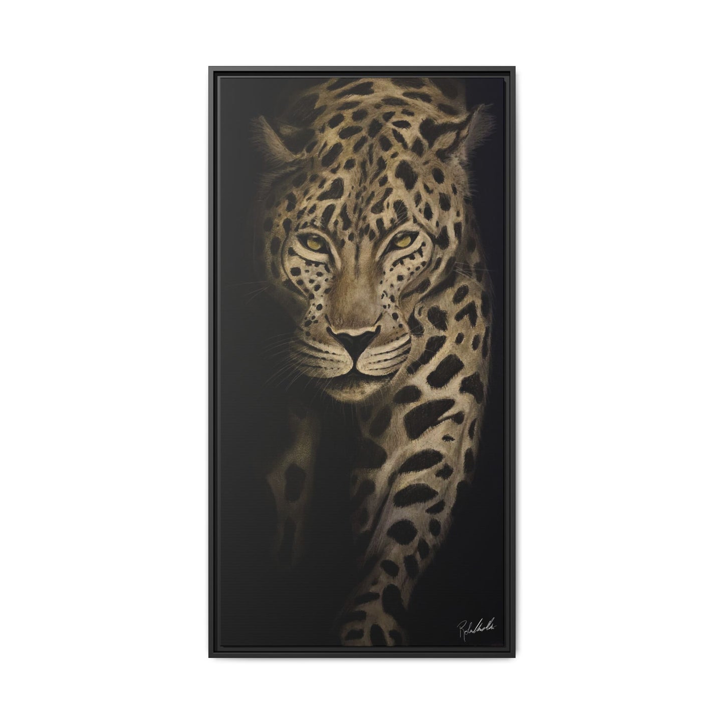 Leopard at Night Framed Wall Art