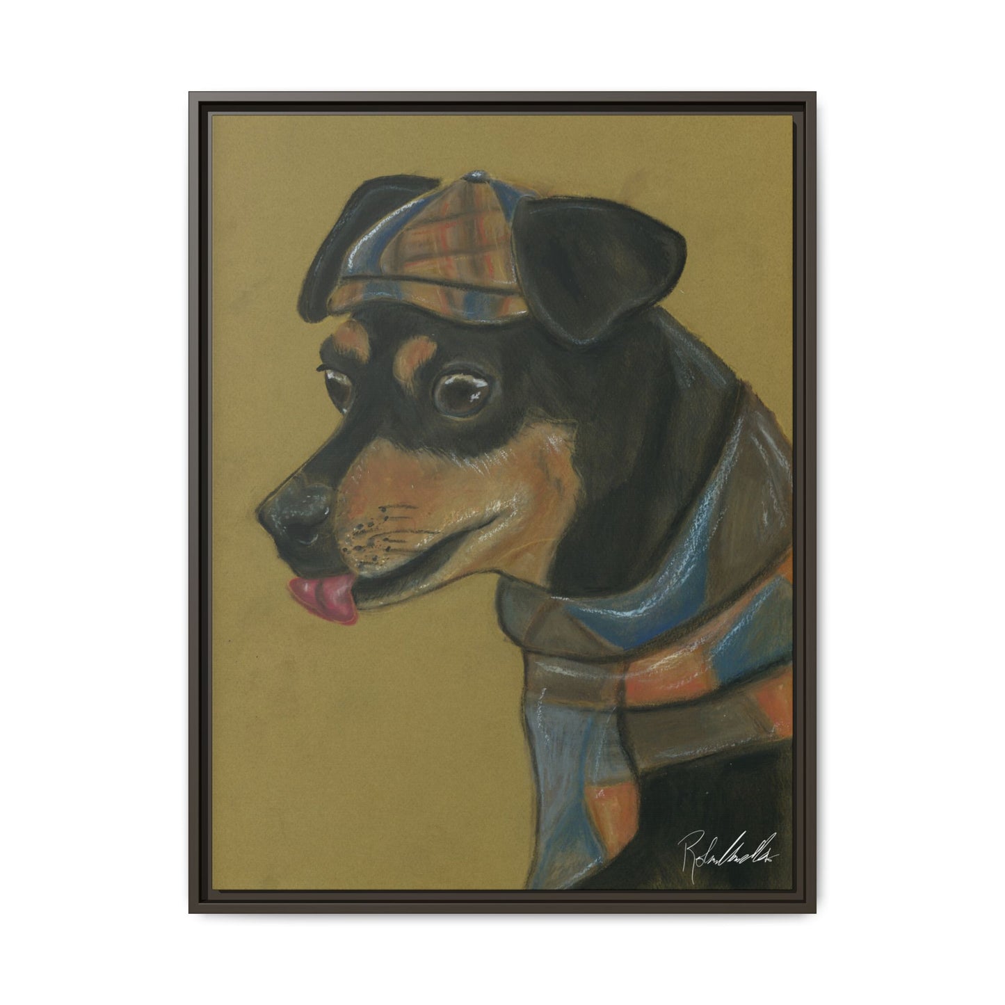 Small Chihuahua Dog in Hat Framed Wall Art