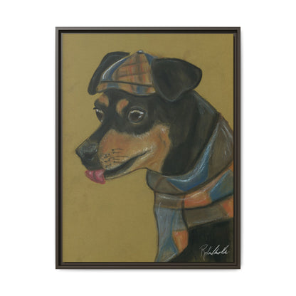 Small Chihuahua Dog in Hat Framed Wall Art