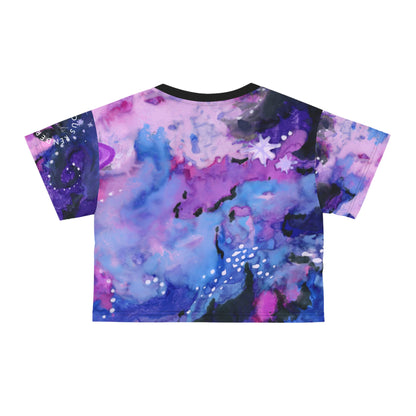 Galaxy Watercolor Crop Tee – Purple Planet Astronautic All-Over Print