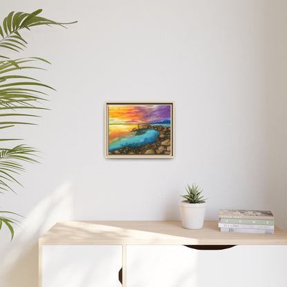 Sunset Ocean Beach Framed Wall Art