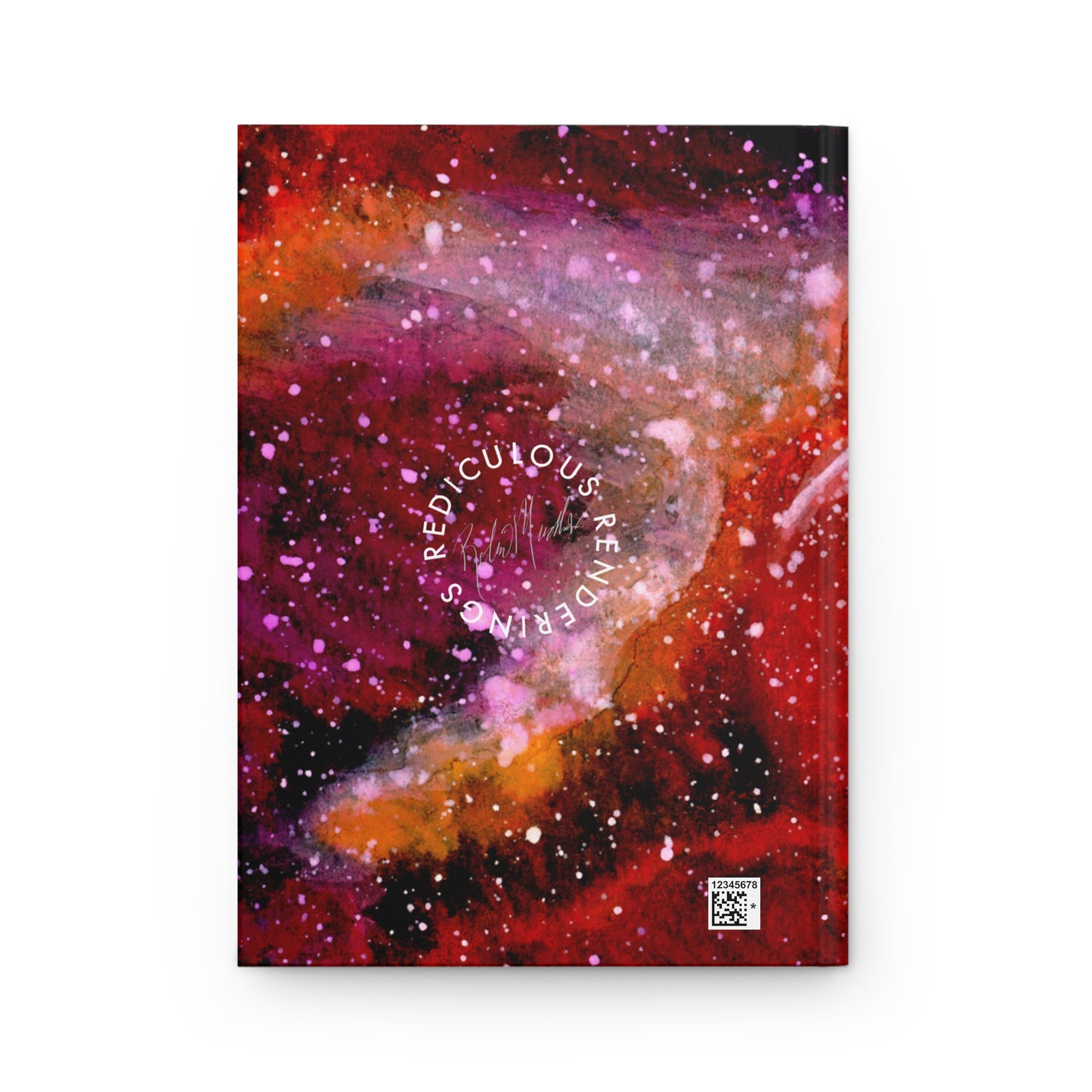 Orange Moons Galaxy Hardcover Journal Matte 150 Pages, Printed Cover