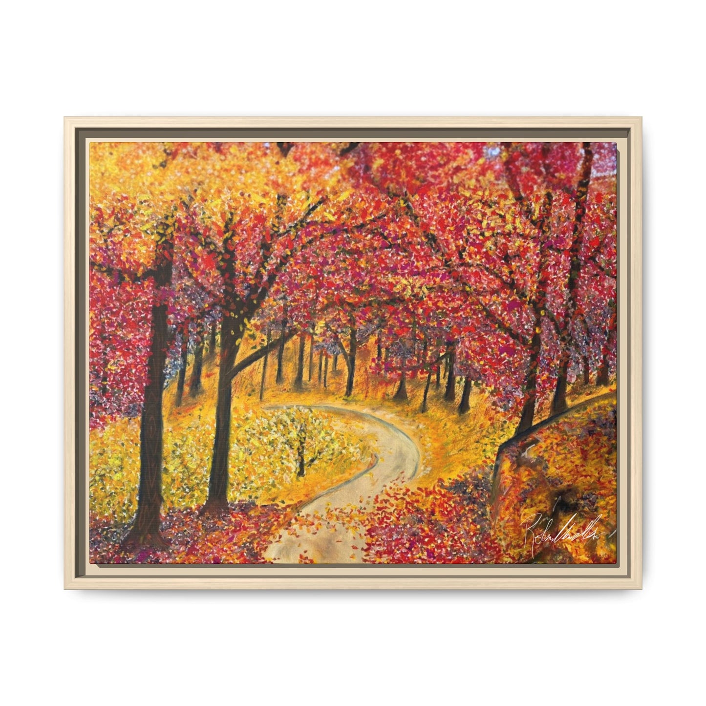 Vibrant Fall Forest Framed Wall Art