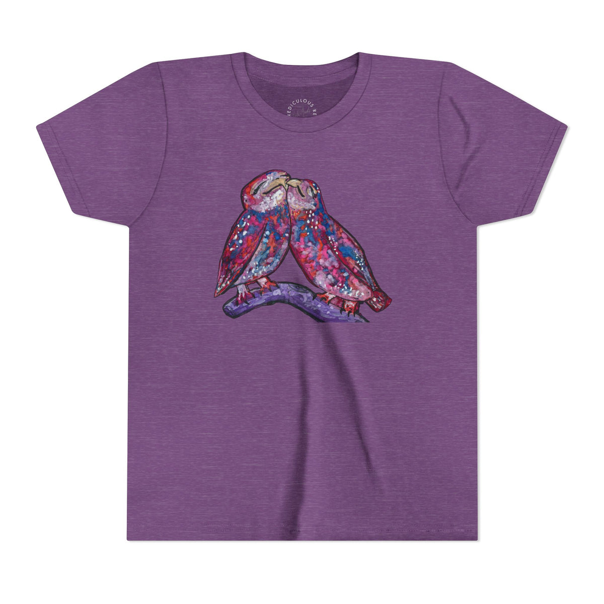 Youth Tee – Watercolor Lovebirds Graphic