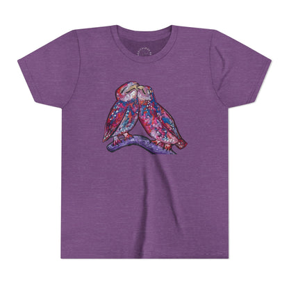 Youth Tee – Watercolor Lovebirds Graphic