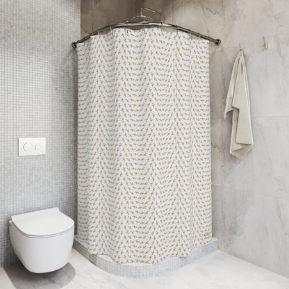 Pink Pastel Flowers Shower Curtain