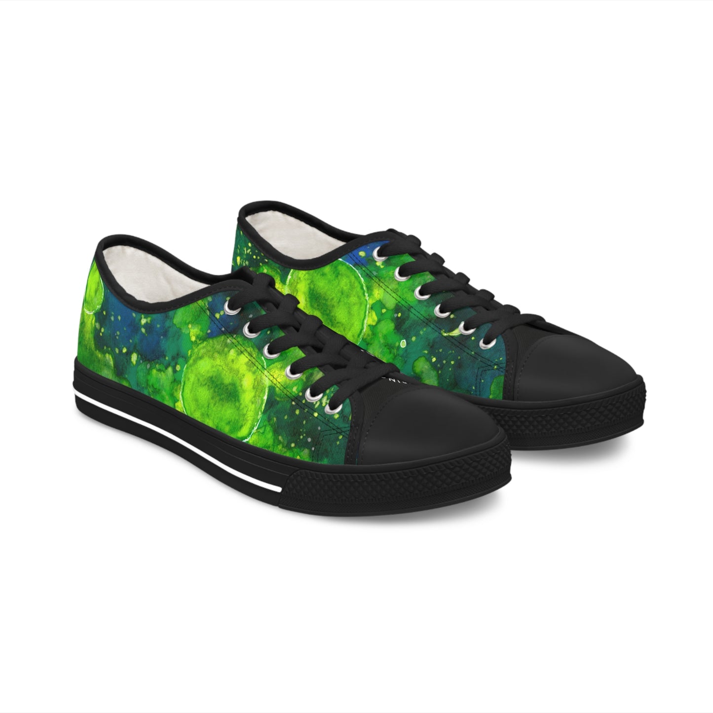 Green Galaxy Unisex Classic Low Top Sneakers Closed Toe Casual Walking Fashion Shoes