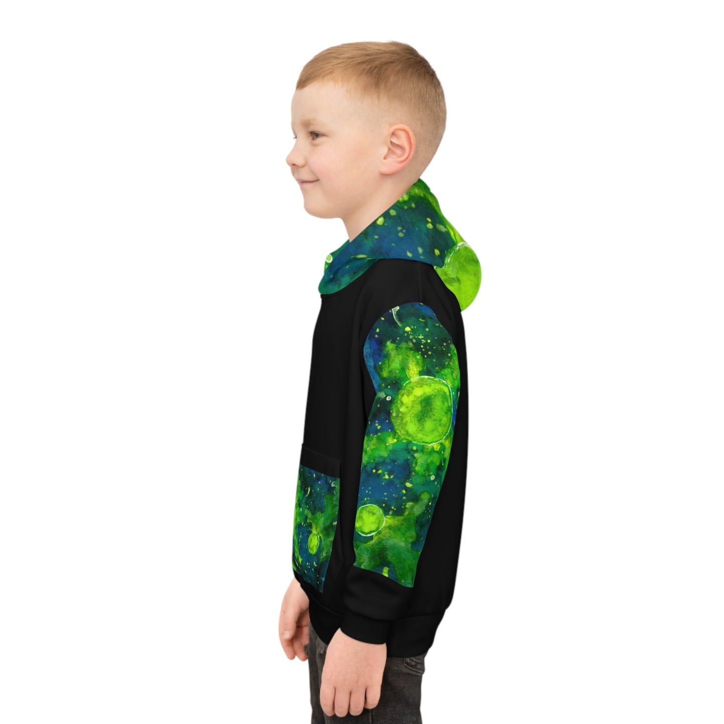 Green Galaxy Children's Hoodie (AOP)