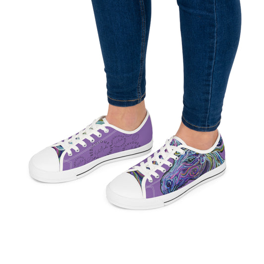 Purple Abstract Horse Unisex Low-Top Sneakers