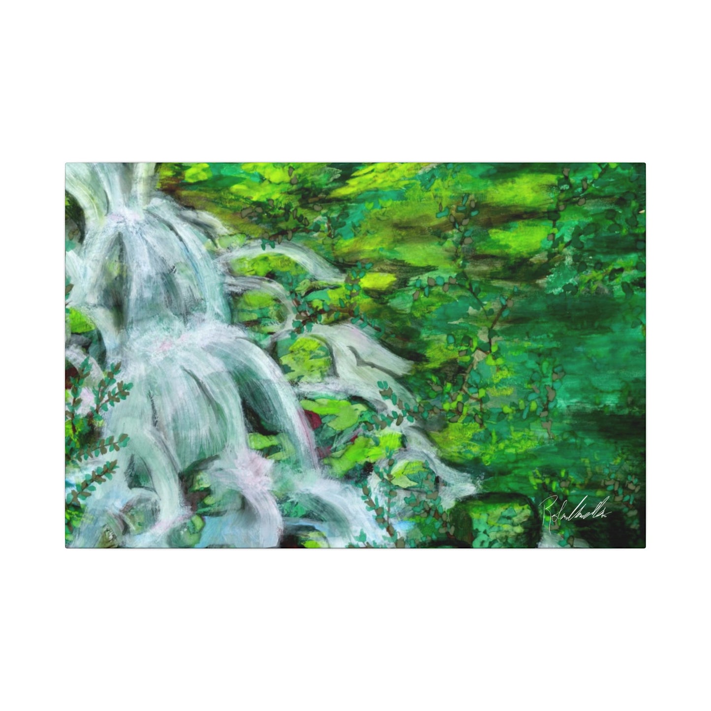Mossy Waterfall Canvas Gallery Wrap
