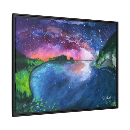 Watercolor Sunset Lake Framed Wall Art