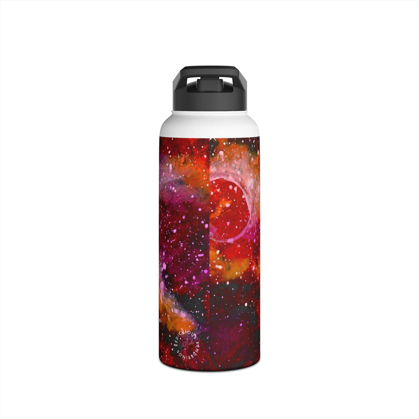 Orange Moons Galaxy Stainless Steel Water Bottle, Standard Lid