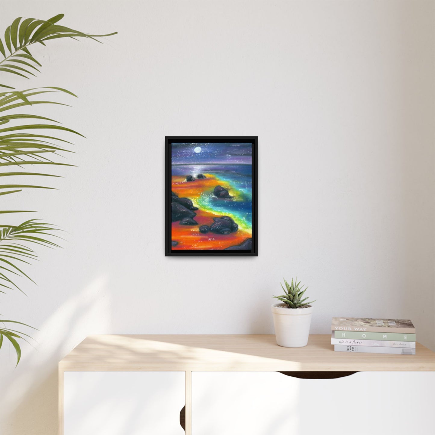 Beach at Night Frame Wall Art