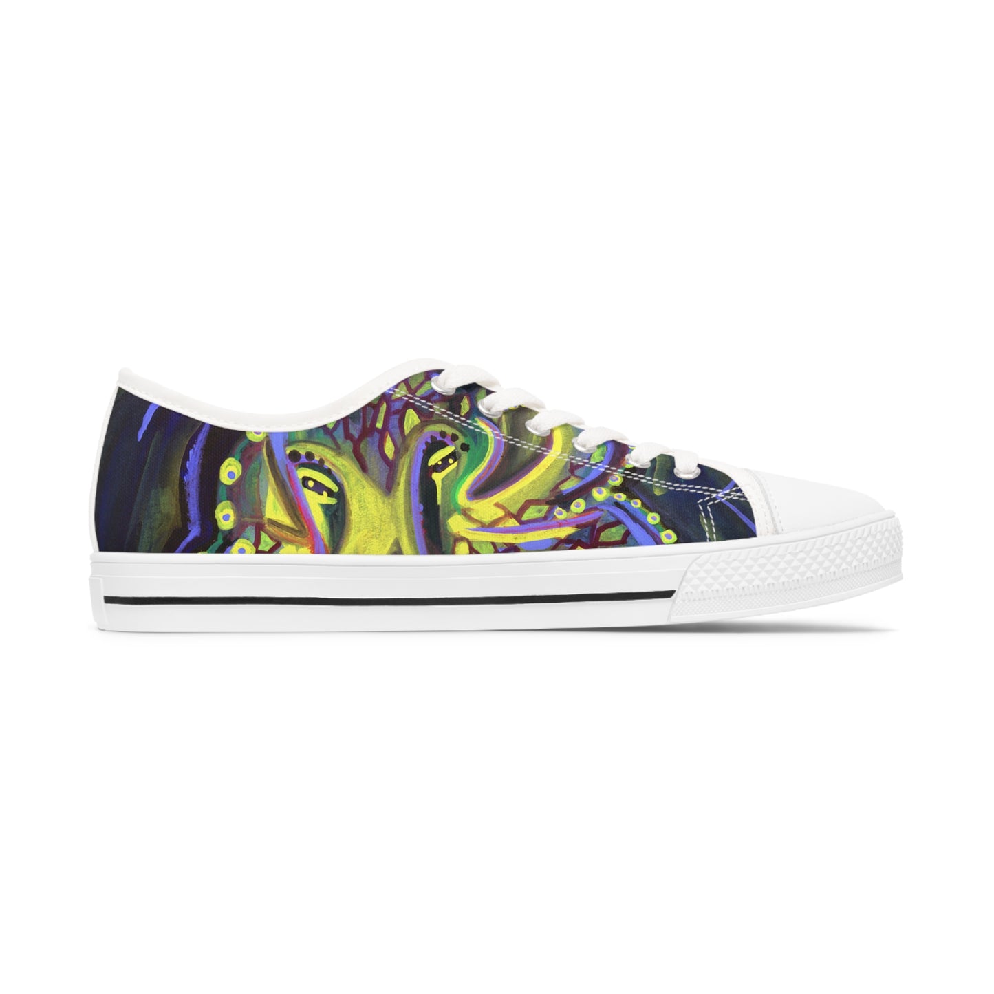 Octopus Green/Black Woman's Low-top Classic Sneakers