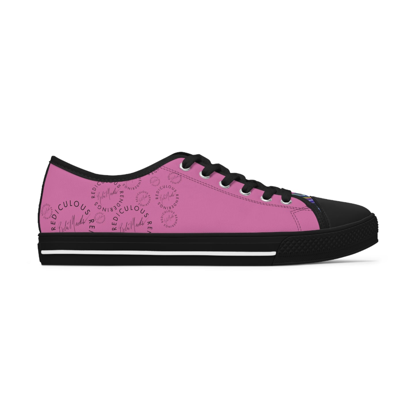 Pink Abstract Horse Unisex Low-Top Sneakers