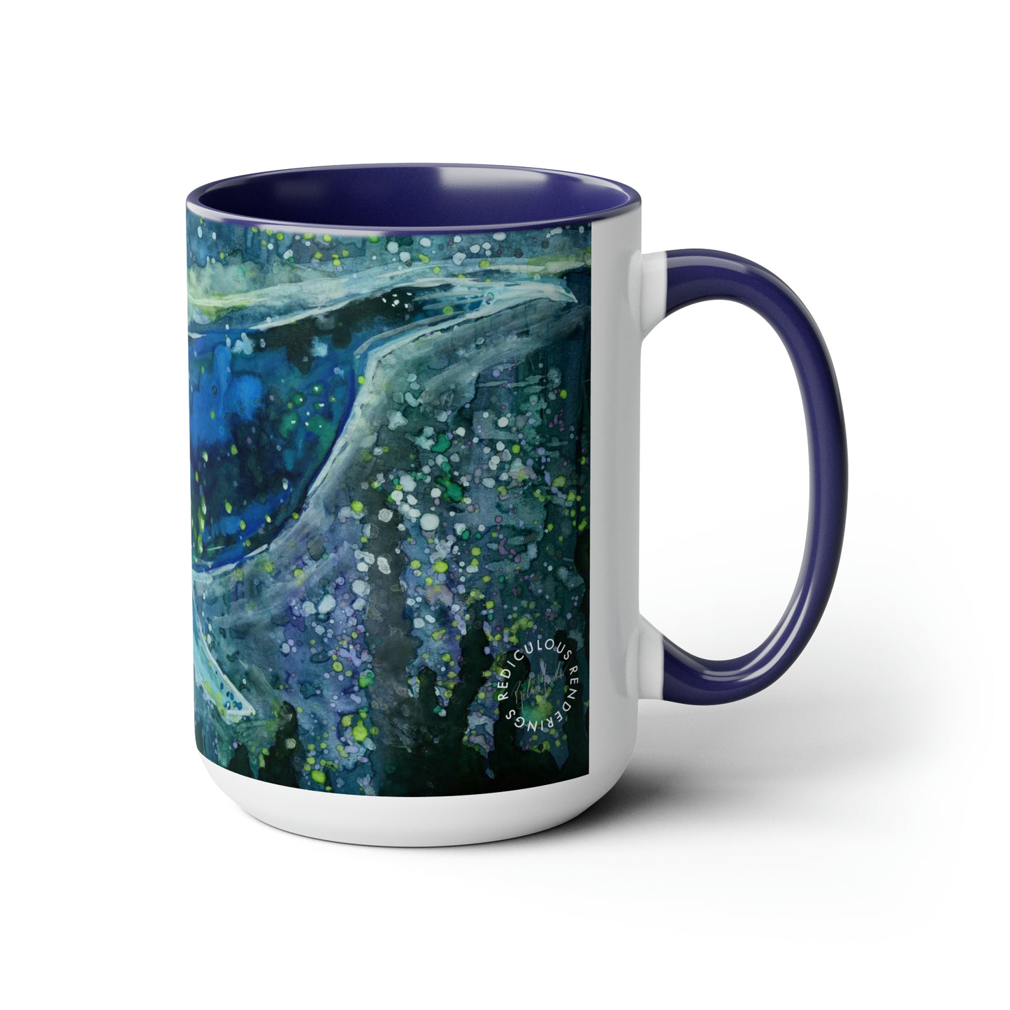 Whale Two-Tone Coffee Mugs, 15oz