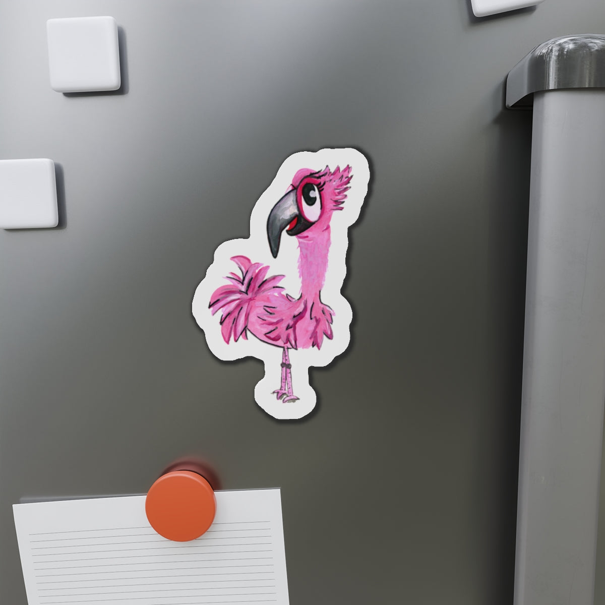 Big Eye Flamingo Die-Cut Magnets