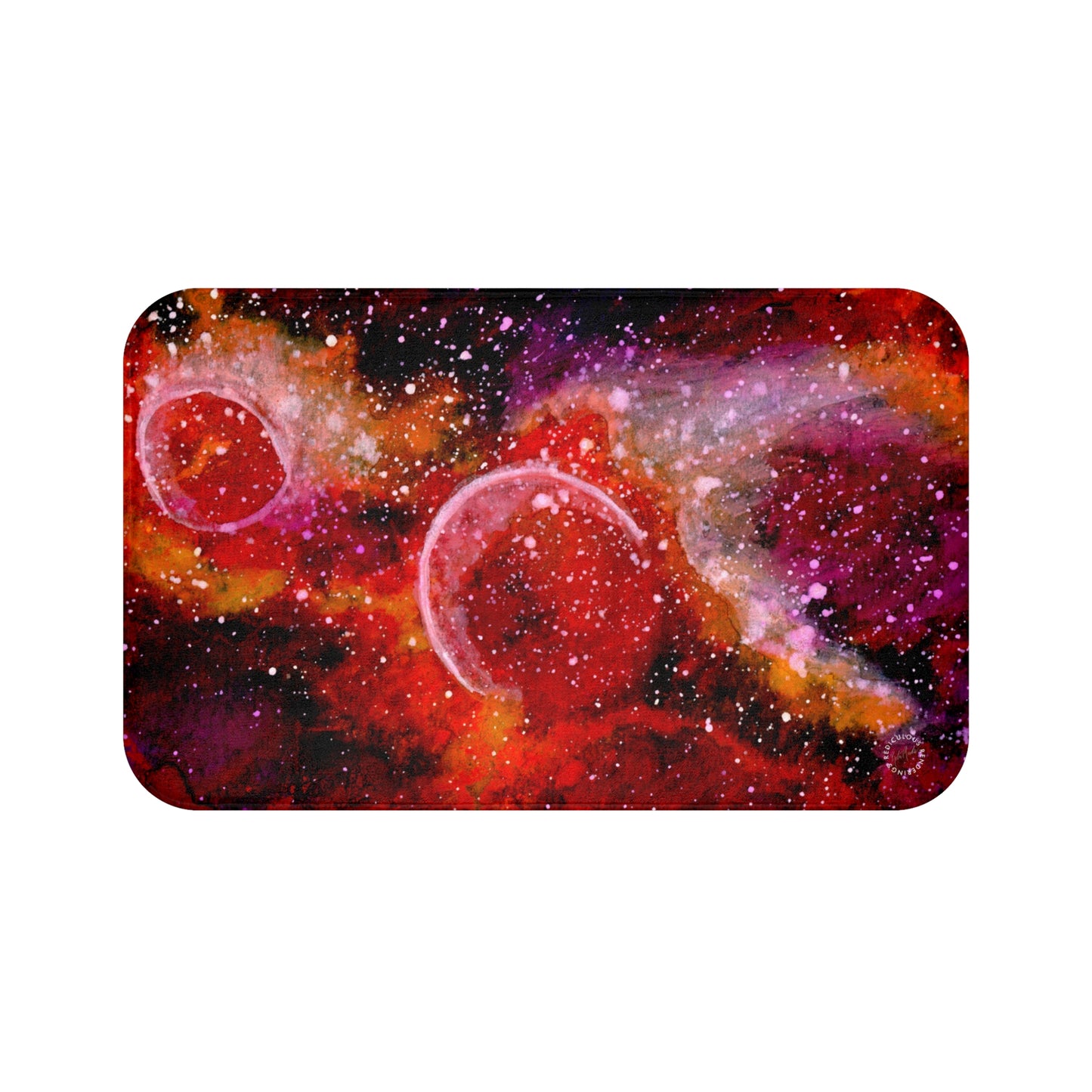 Orange Moons Galaxy Bath Mat  Anti-Slip, 100% Microfiber Rug- Home & Bathroom Supplies