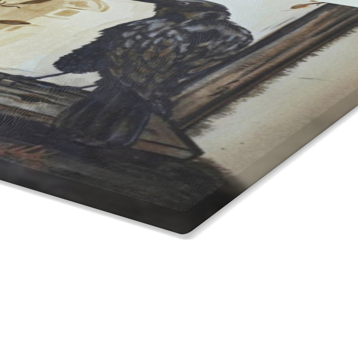 Raven Window Glass Cutting Board — Gothic Kitchen Decorative Chopping Board