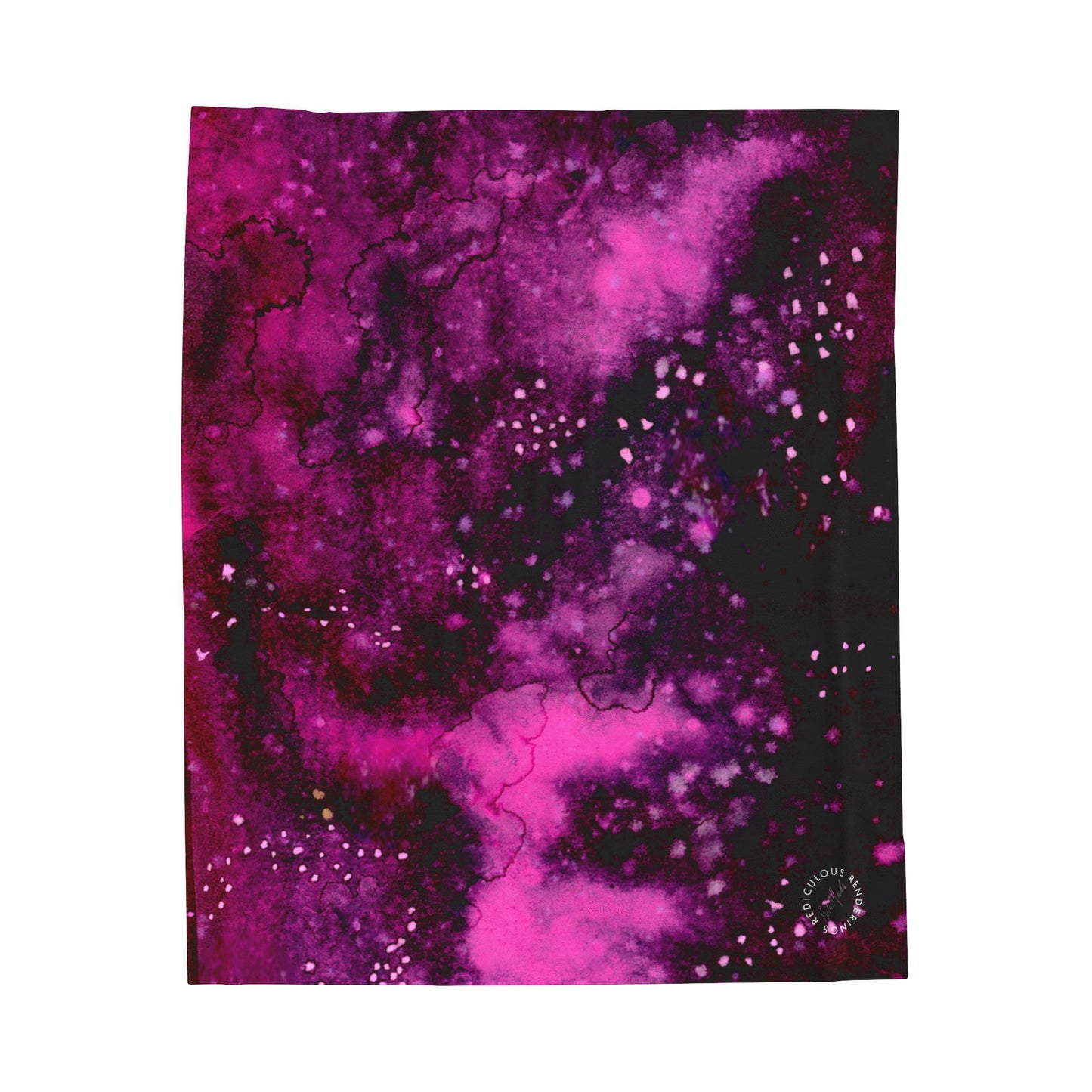 Rose Colored Galaxy Velveteen Plush Blanket