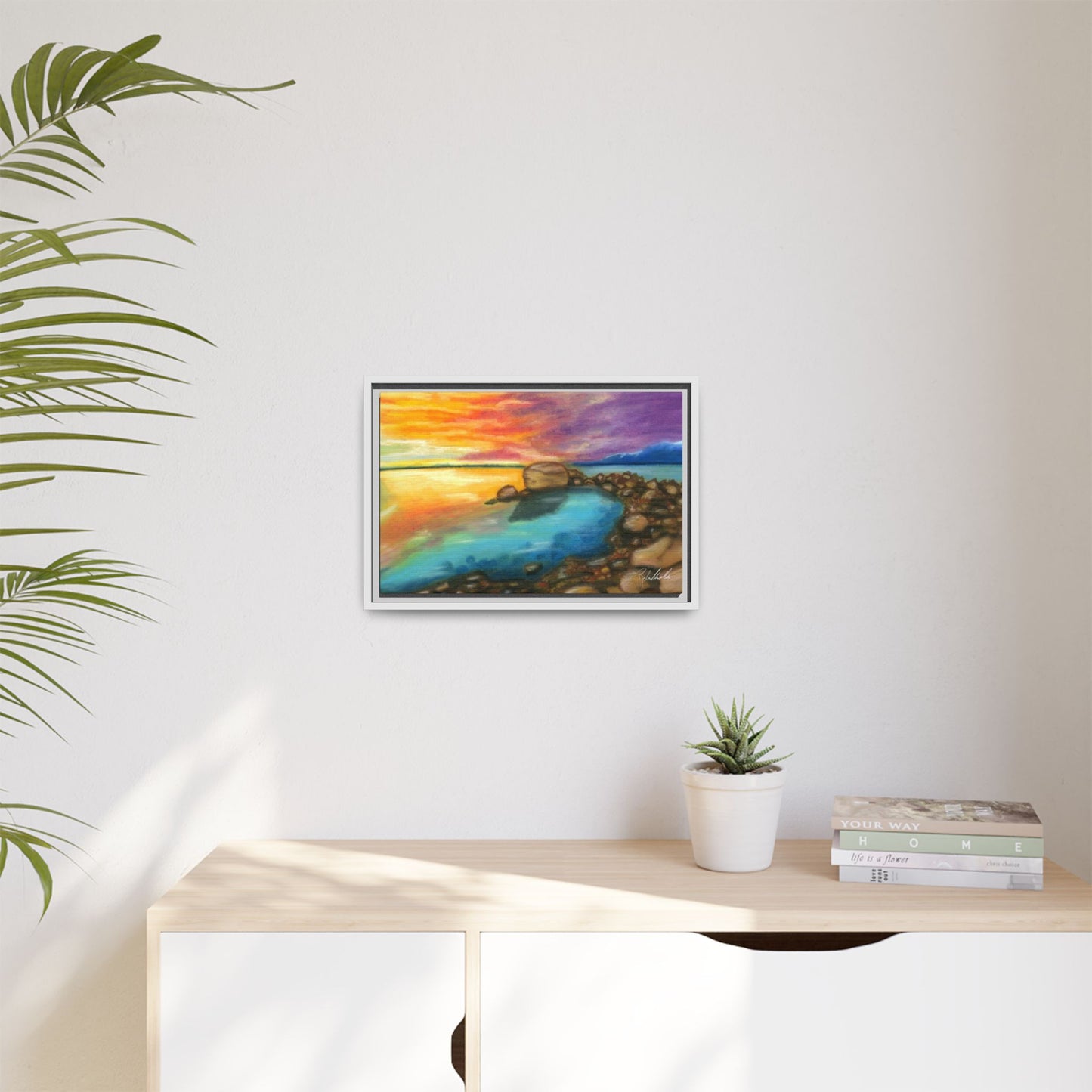Sunset Ocean Beach Framed Wall Art