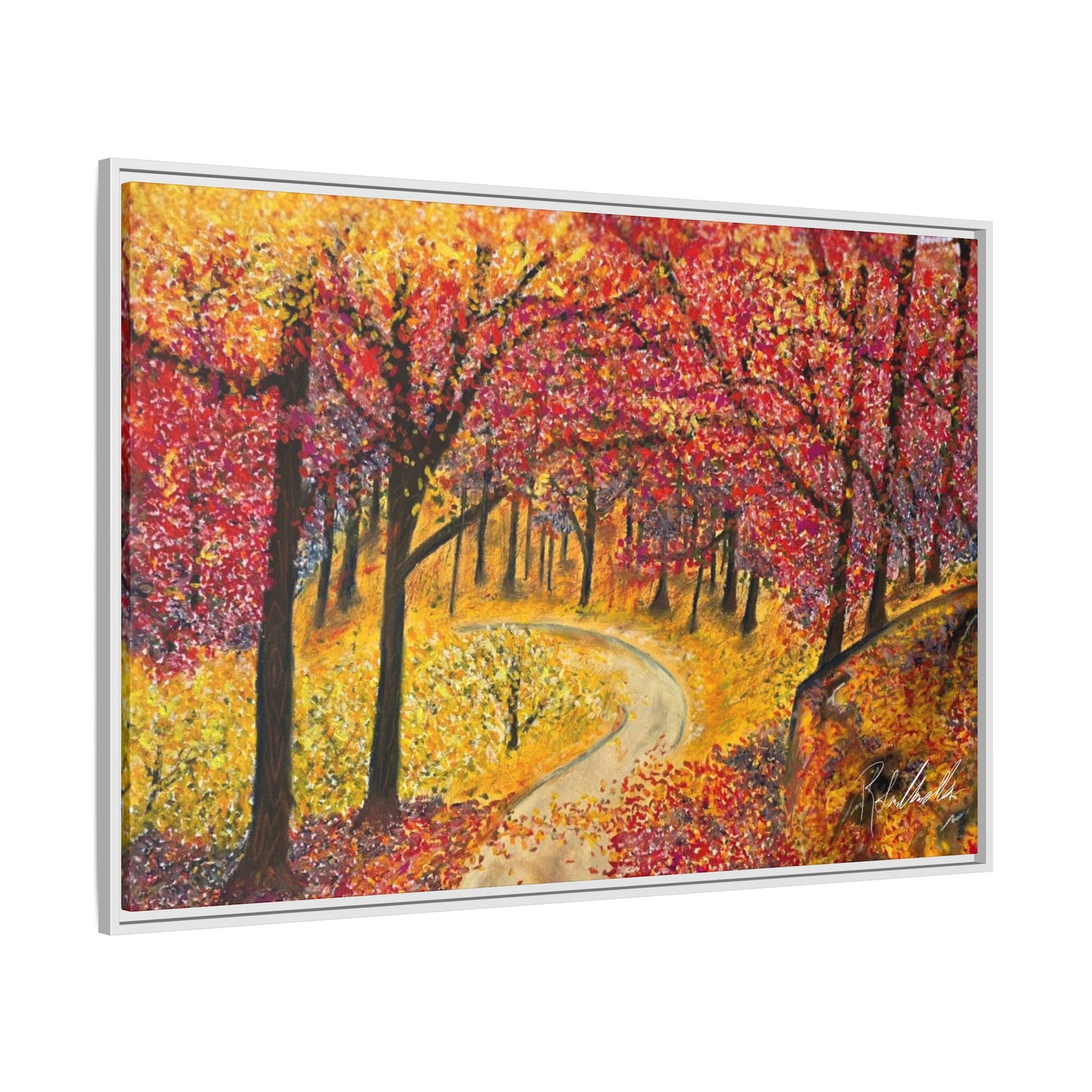 Vibrant Fall Forest Framed Wall Art