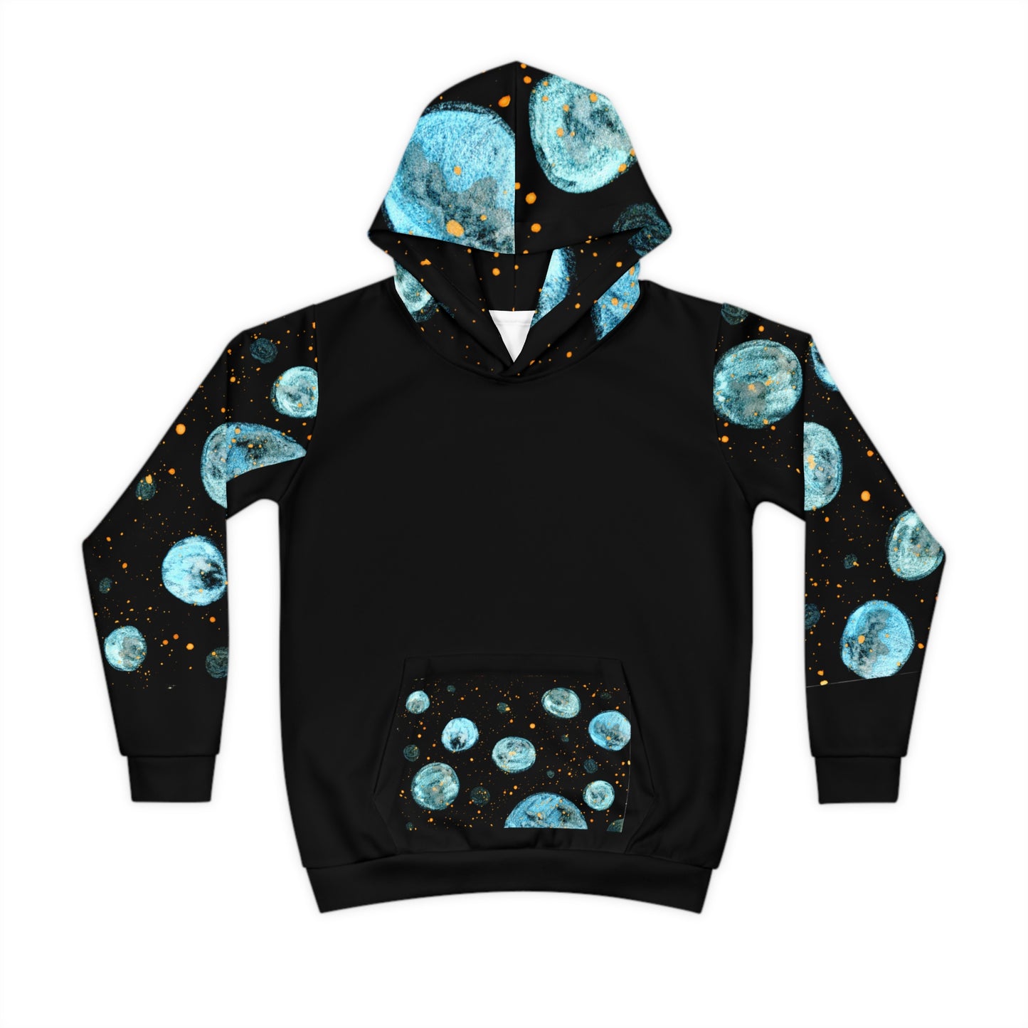 Little Blue Planets Galaxy Children's Hoodie (AOP)