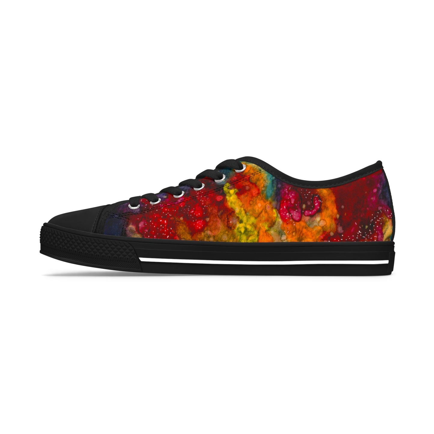Low Top Sneakers — Vibrant Abstract Watercolor Print for Women