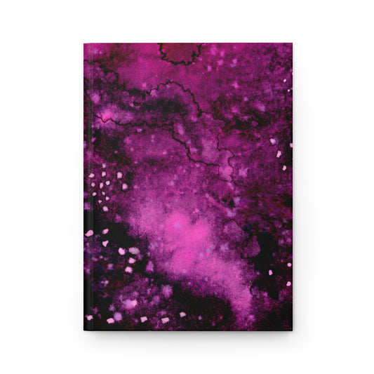 Rose Colored Galaxy Hardcover Journal Matte 150 Pages, Printed Cover