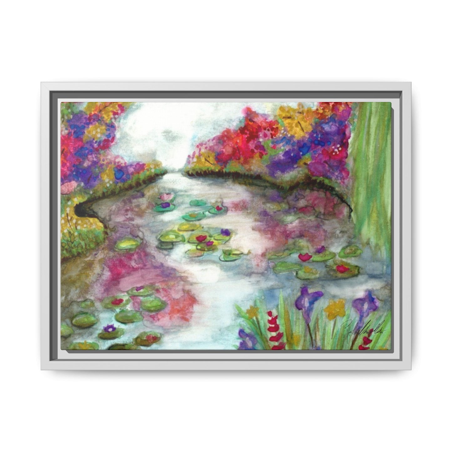 Floral Summer Pond Framed Wall Art