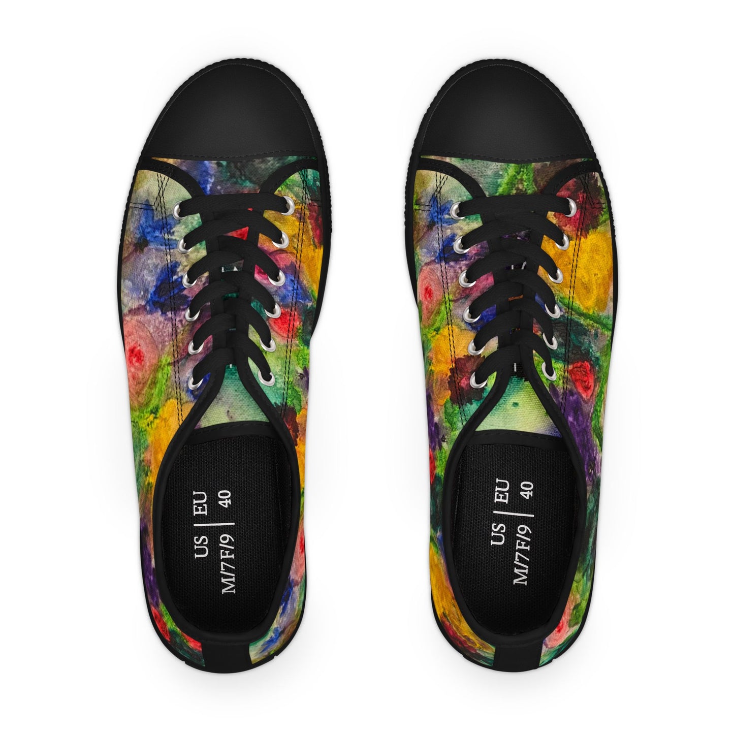 Floral Watercolor Women's Low Top Sneakers